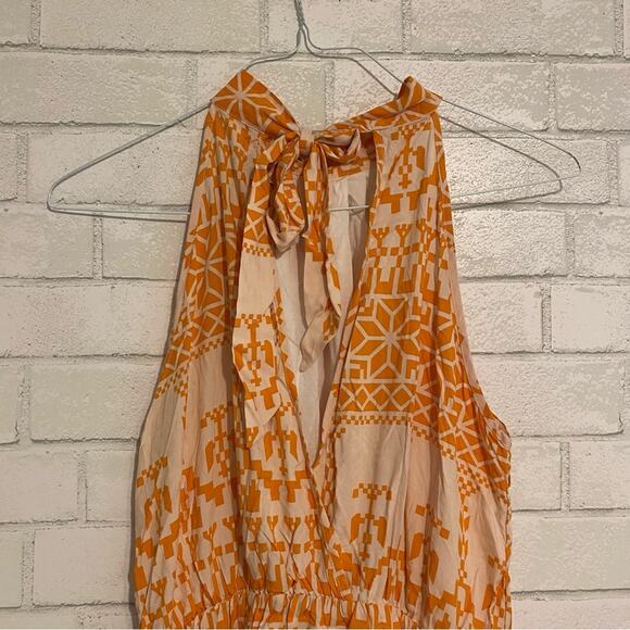 BTFBM Floral Dress Summer Sleeveless Halter Neck Ruffle No Belt Boho Medium - Picture 10 of 16